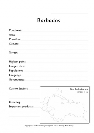 Barbados Fact Worksheet