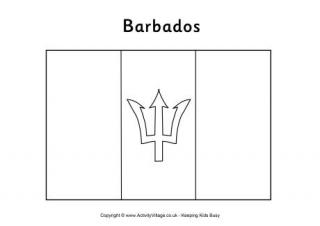 Barbados Flag Colouring Page