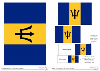 Barbados Flag Printable