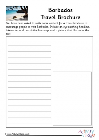 Barbados Travel Brochure Worksheet
