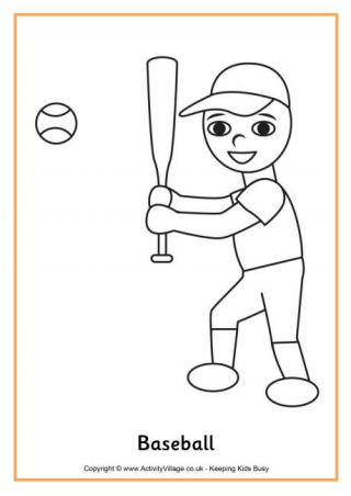 Baseball Colouring Page