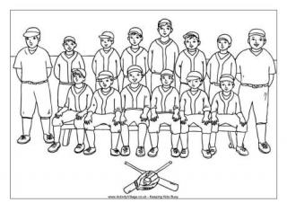 Baseball Team Colouring Page