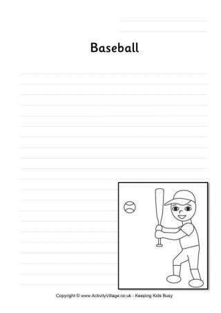 Baseball Writing Page