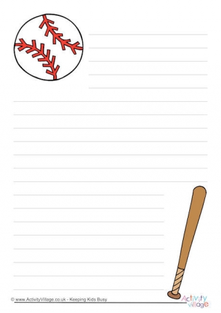Baseball Writing Paper 2