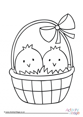 Basket of Chicks Colouring Page 2