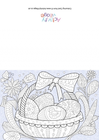 Basket of Easter Eggs Colour Pop Colouring Card