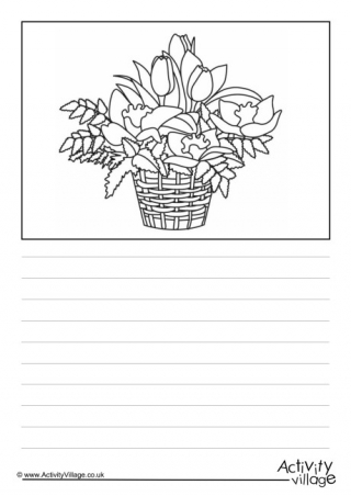 Basket of Flowers Story Paper