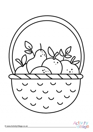 Basket Of Fruit Colouring Page