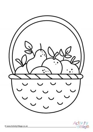 Basket Of Fruit Colouring Page