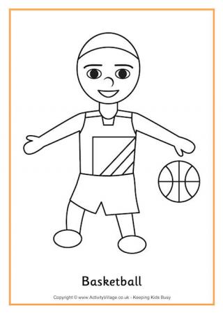 Basketball Colouring Page 1