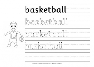 Basketball Handwriting Worksheet