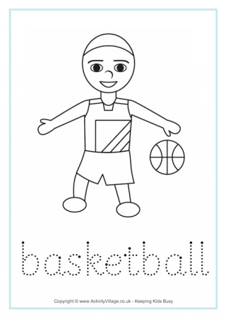 Basketball Tracing Worksheet