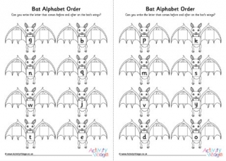 Bat Letter Order Worksheets