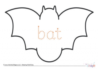 Bat Word Tracing Page