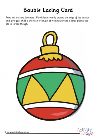 Bauble Lacing Card