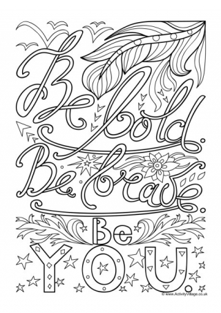 Be Bold Colouring Page