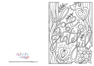 Be Grateful Colouring Card