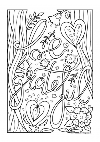 Be Grateful Colouring Page