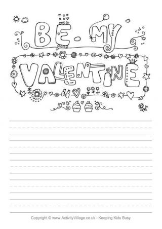 Be My Valentine Story Paper