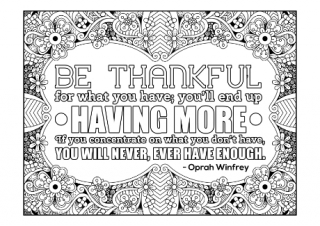 Be Thankful For What You Have Colouring Page