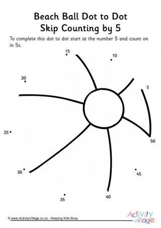 Beach Ball Dot To Dot Skip Counting