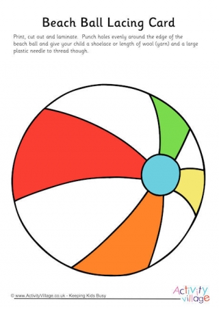 Beach Ball Lacing Card