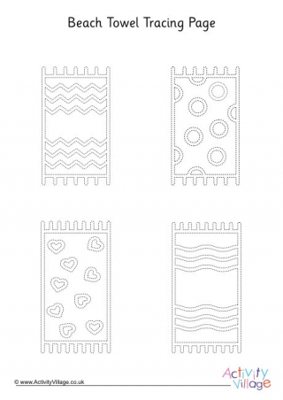 Beach Towel Tracing Page