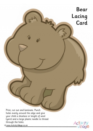 Bear Lacing Card 