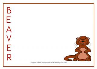 Beaver Acrostic Poem Printables