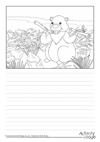 Beaver Scene Story Paper