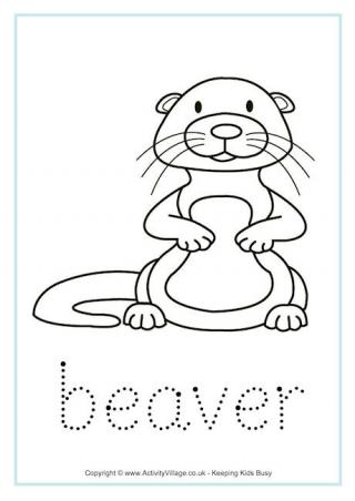 Beaver Tracing Worksheet