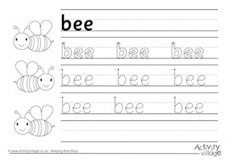 Bee Handwriting Worksheet