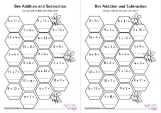 Bee Hive Adding and Subtracting Within 20