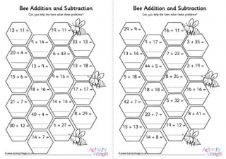 Bee Hive Adding and Subtracting Within 50