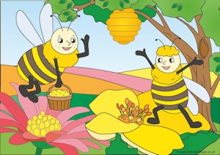 Bees Scene Poster