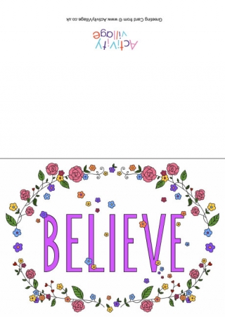 Believe Word Card