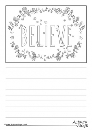 Believe Word Story Paper