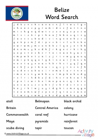 Belize Word Search