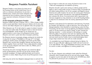 Benjamin Franklin Factsheet