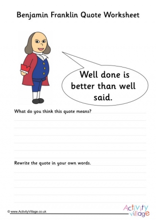 Benjamin Franklin Quote Worksheet