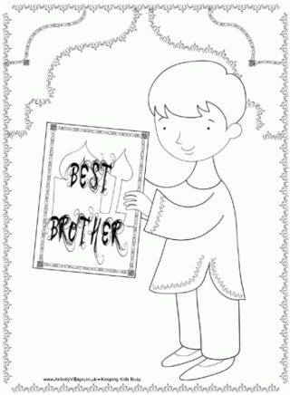 Best Brother Diwali Colouring Page