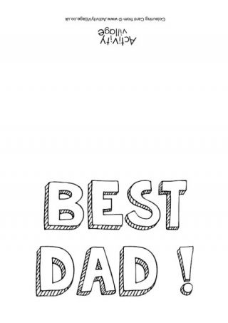 Best Dad Colouring Card