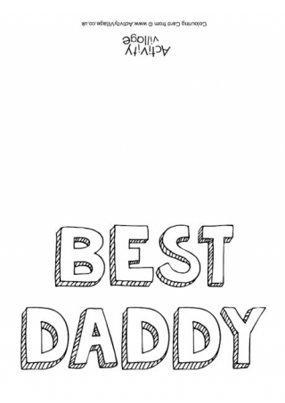 Best Daddy Colouring Card