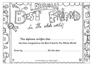 Best Friend Coloring Pictures Colouring Diploma Printables