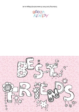 Best Friends Colouring Card 2