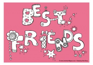 Best Friends Colouring Page 2