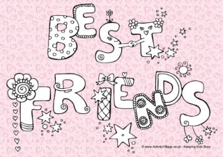 Best Friends Colouring Page 3