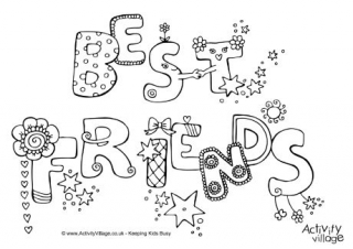 Best Friends Colouring Page