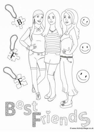 Best Friends Colouring Page 4
