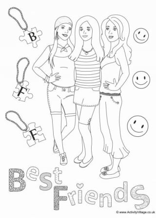 Best Friends Colouring Page 4